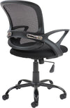 Black office chair with mesh backrest on a white background
