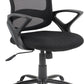 Black office chair with mesh backrest on a white background