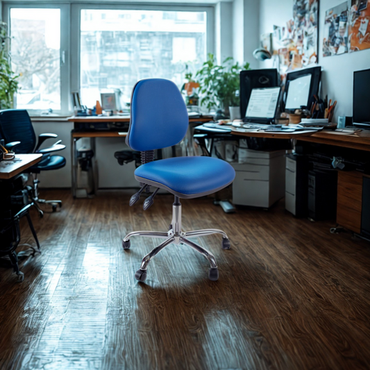 Chrome Juno Medium Back Vinyl Lab Chair | Chilli Seating