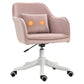 Pink office chair with a white base on a white background