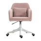 Pink office chair with a pillow on a white background
