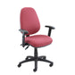 Vantage 100 2 Lever PCB Operators Chair in burgundy with armrests.