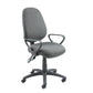 Vantage 100 2 Lever Pcb Operators Chair in charcoal with armrests. 