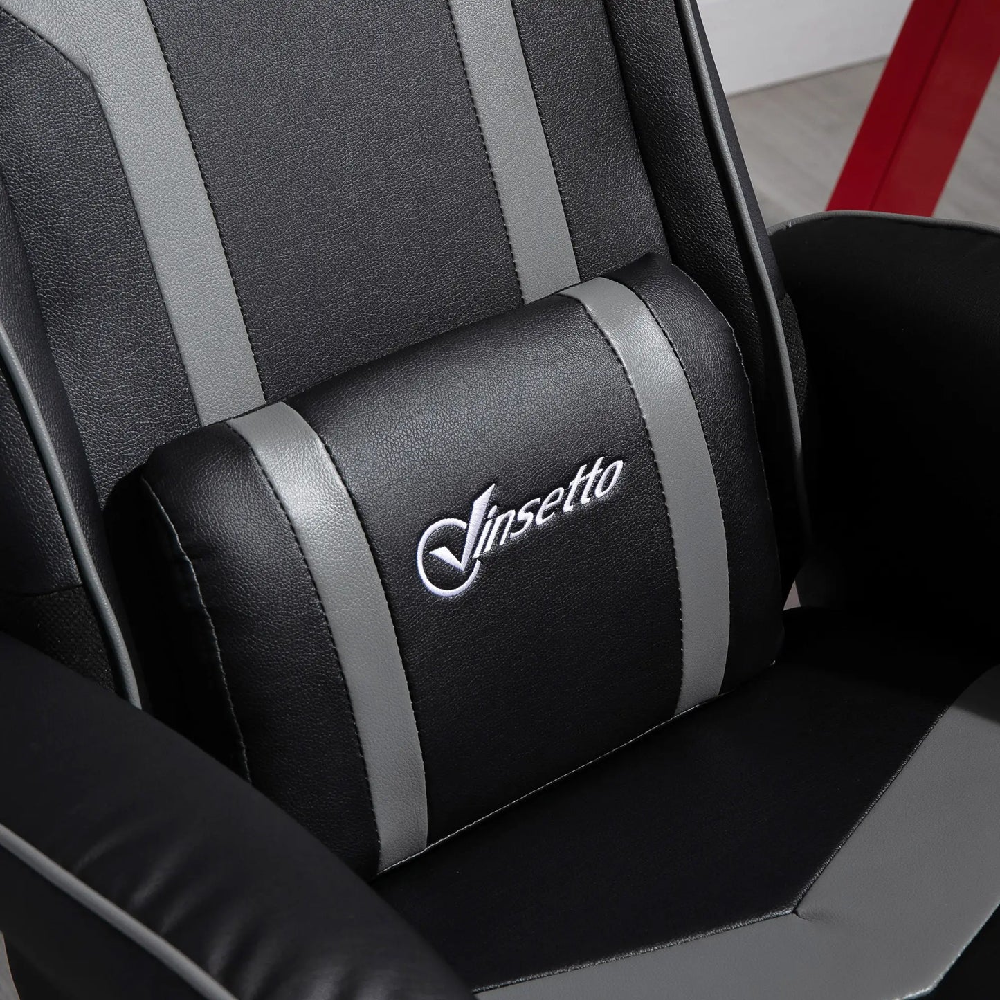 Reclining Chair and Stool Set with Headrest, Grey