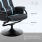 Reclining Chair and Stool Set with Lumbar Support, Lake Blue