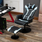 Reclining Chair and Stool Set with Lumbar Support, Lake Blue