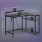 Reversible 'L' LED Light Gaming/Work Desk - Black