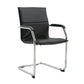 Black office chair with chrome frame on a white background