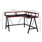 L Shaped Gaming Desk, Corner Desk with Monitor Stand, Black and Red