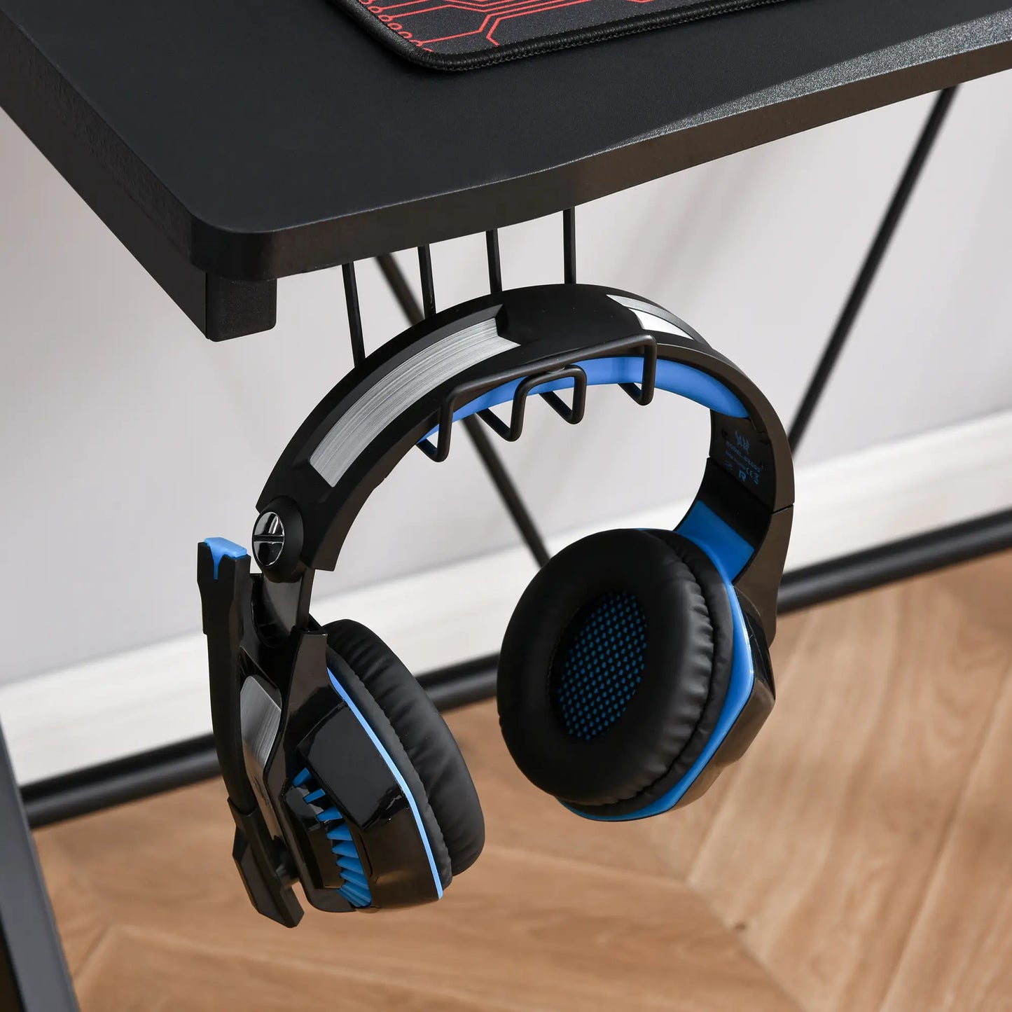 Gaming Desk, 108 x 66cm Computer Table Metal Frame for Small Spaces, Black
