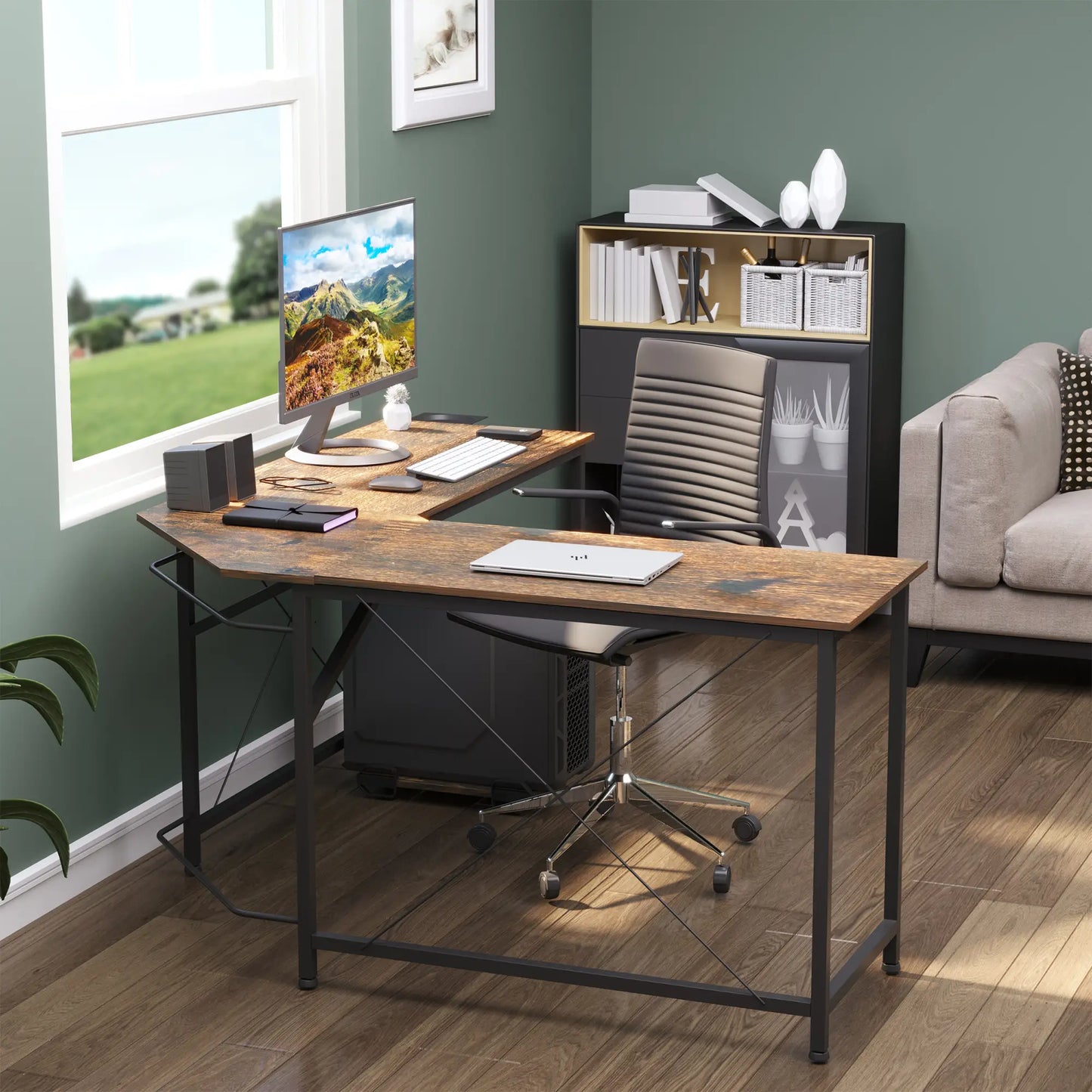 Corner Gaming Desk L-Shape Computer PC Workstation