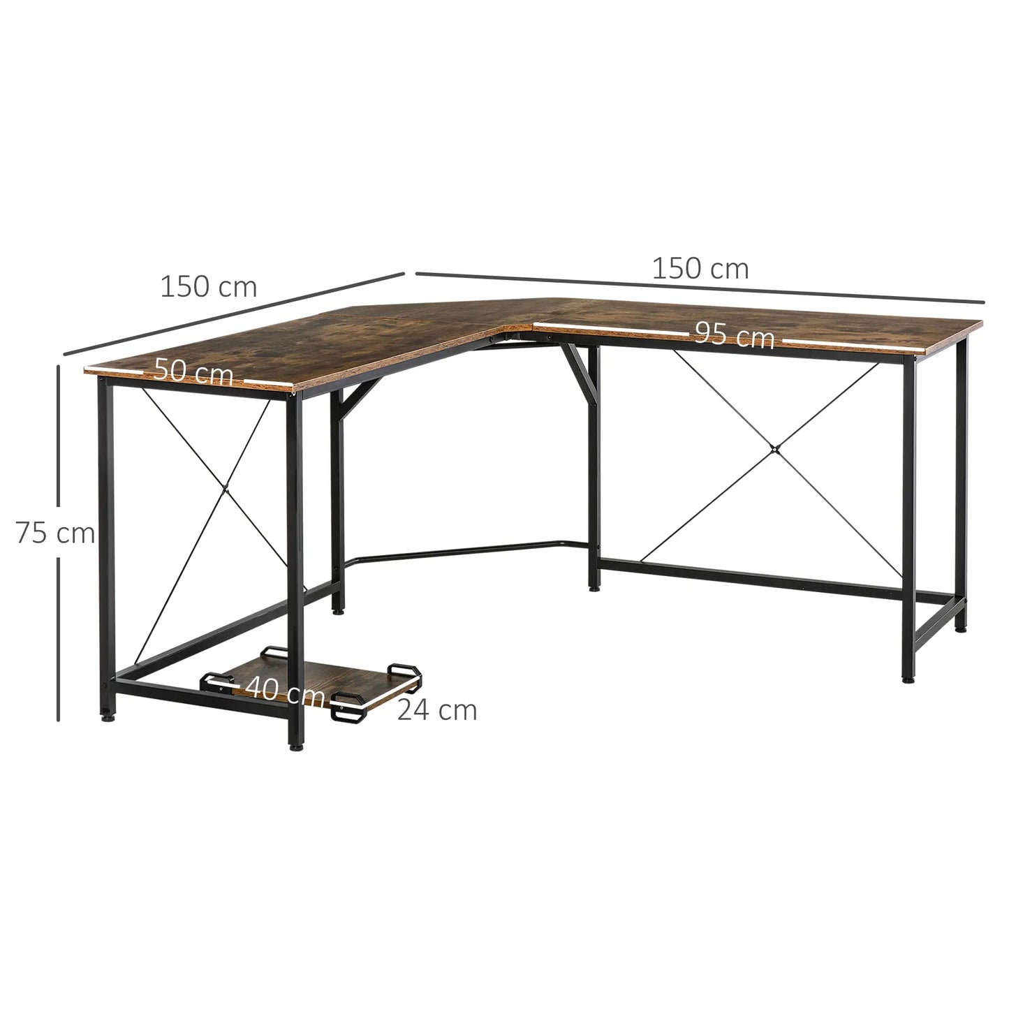 Corner Gaming Desk L-Shape Computer PC Workstation