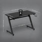 Gaming Desk 120 x 65 cm Steel Frame with  Cable Organiser, Black