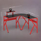 Gaming Desk L-Shaped Corner Computer Table, Red