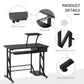 Computer Desk with Display Stand, Keyboard Tray Drawer and Host Box Shelf, Brown